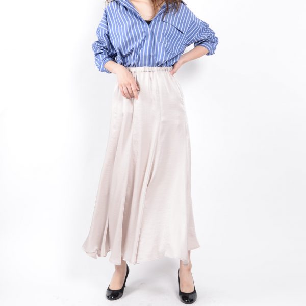 SKIRT：サテンロングスカート