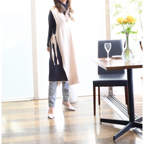 TOPS：ニットロングベスト