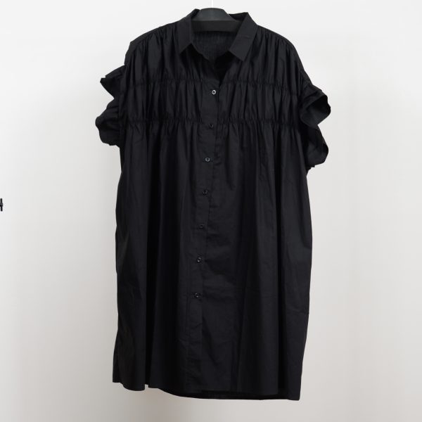 DRESS：黒色のシャツワンピース　VV-655